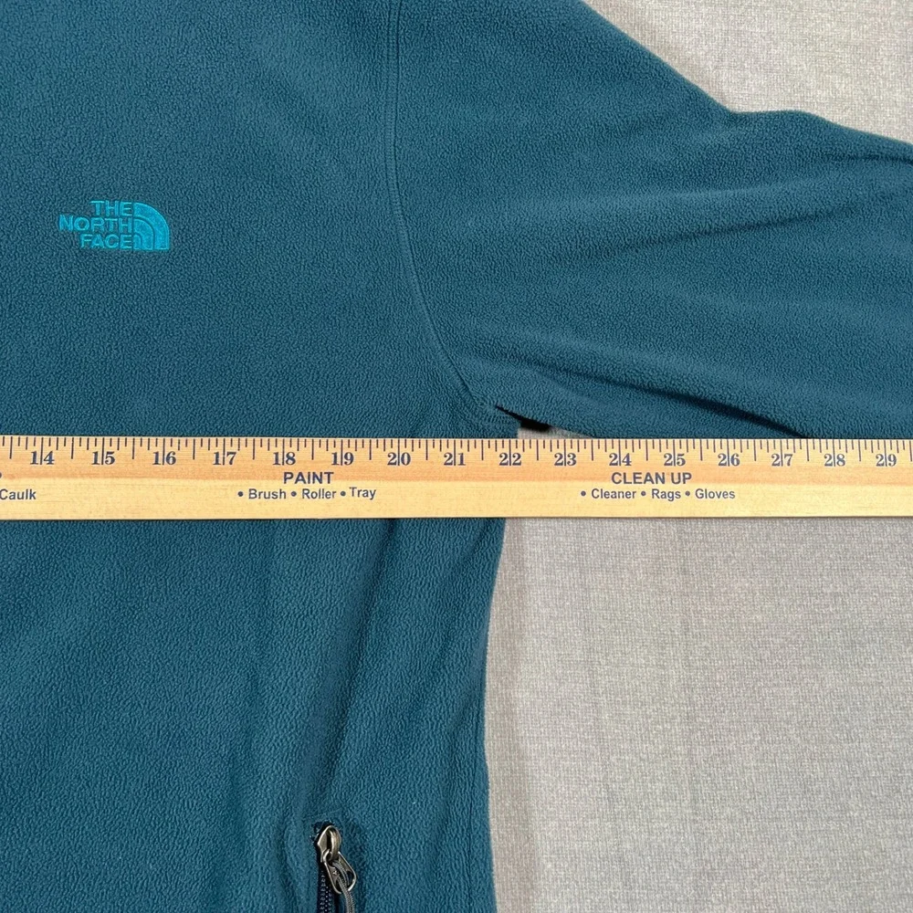 The North Face TKA 100 Full Zip Fleece Jacket Mens Large Blue Teal Polyester